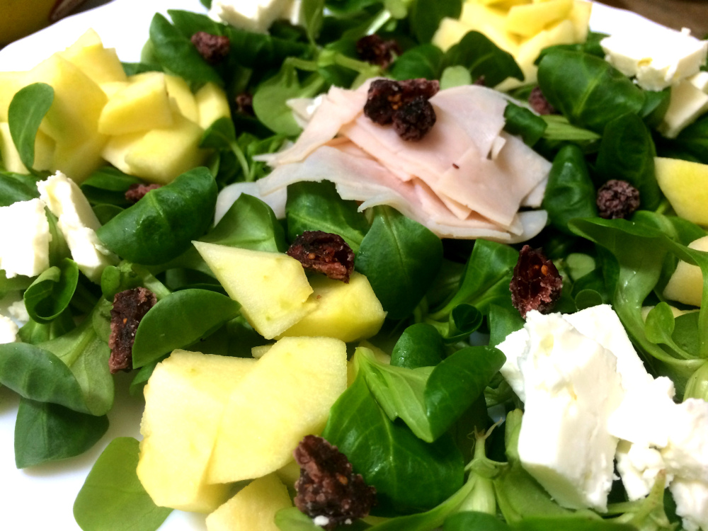 Ensalada pavo y manzana